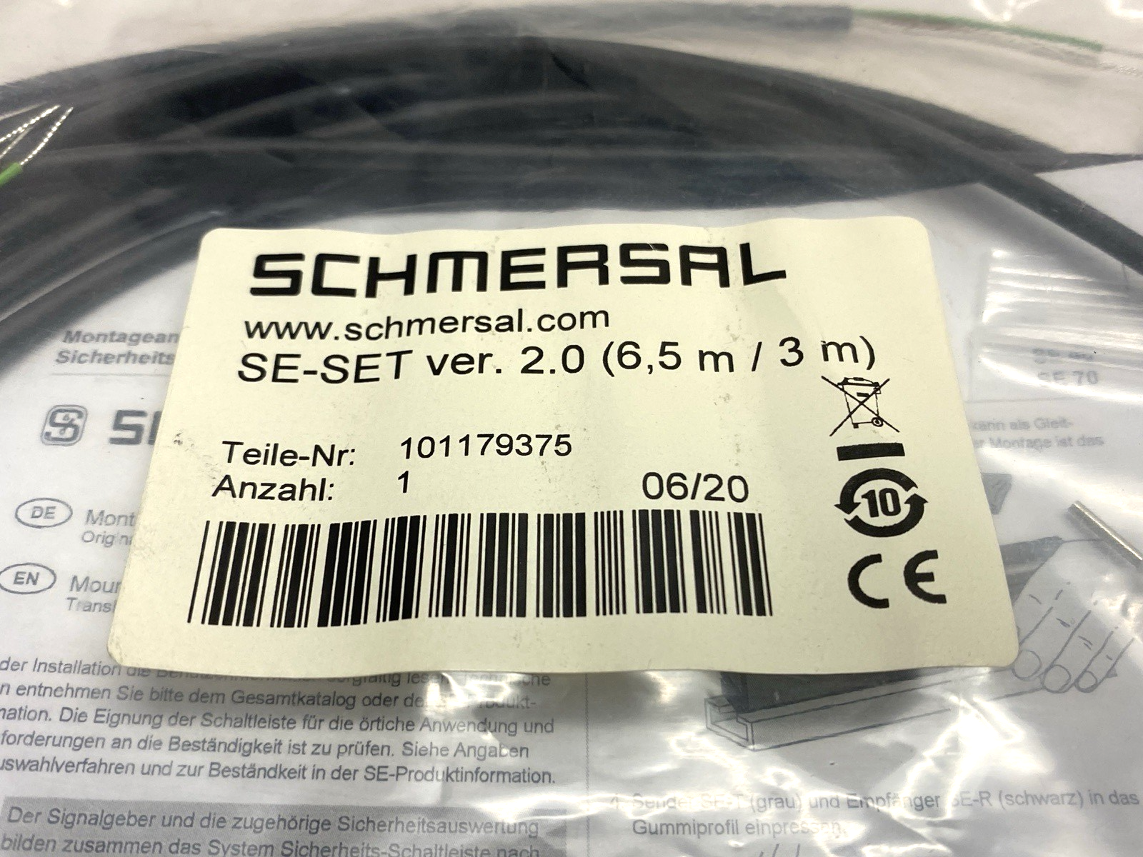 Schmersal 101179375 Sensor Cordset Ver 2.0 6,5m/3m - Maverick Industrial Sales