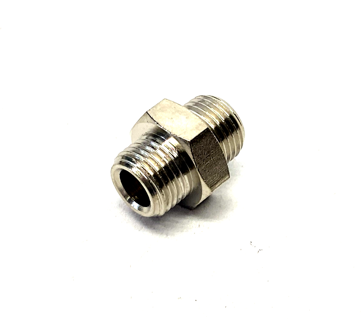 2501 1/8 | Camozzi Metric-BSP Nipple 1/8" x 1/8" 13 MM Wrench Size LOT OF 20 - New – Open box - Maverick Industrial Sales