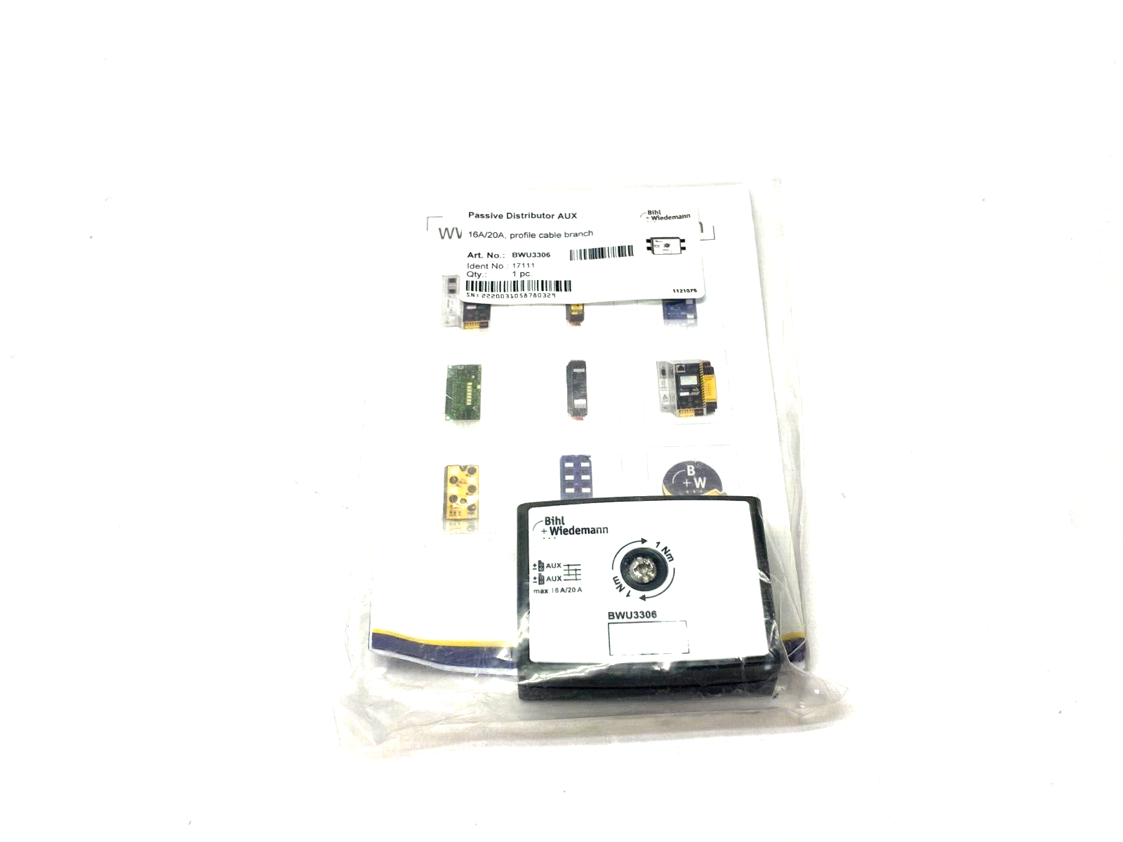 Bihl+Wiedemann BWU3306 Passive Distributor 16A/20A Profile Cable Branch 17111 - Maverick Industrial Sales