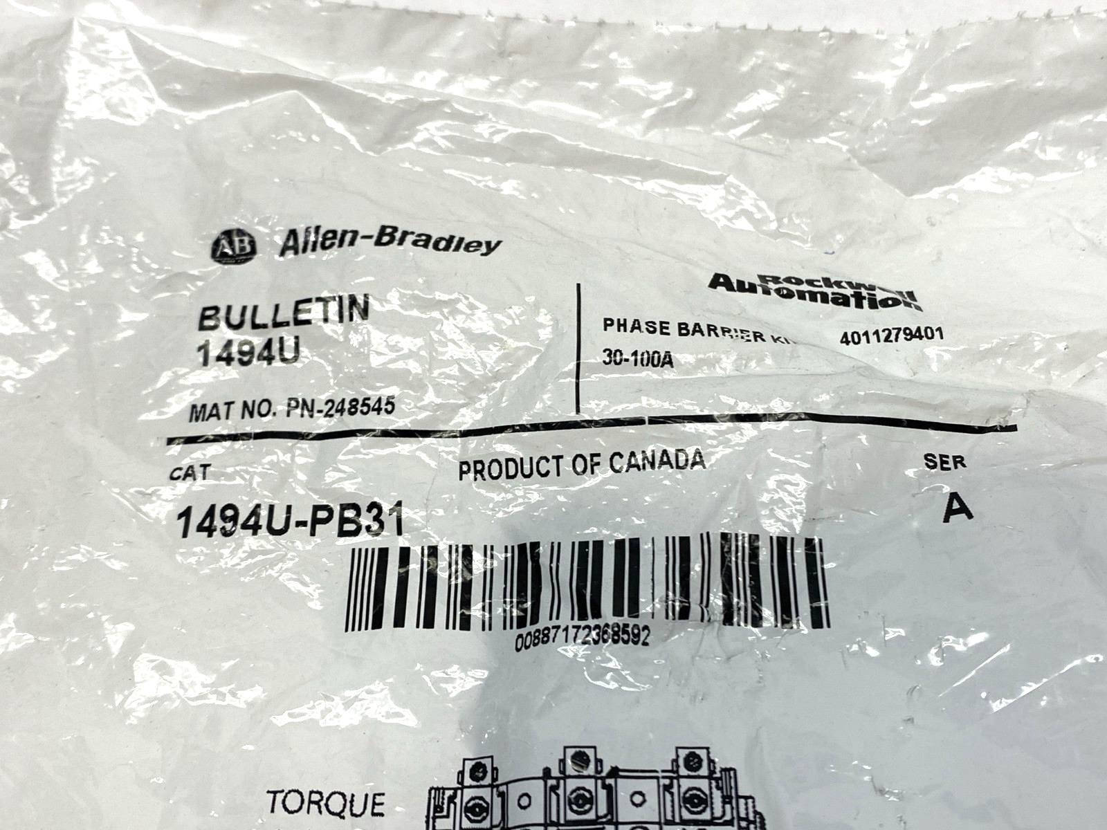 Allen Bradley 1494U-PB31 Ser. A Phase Barrier Kit LOT OF 2 - Maverick Industrial Sales