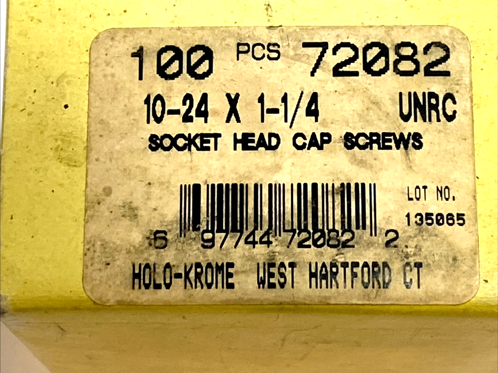 72082 | Holo Krome Socket Head Cap Screw 10-24 X 1-1/4 Alloy Steel - New Other - Maverick Industrial Sales