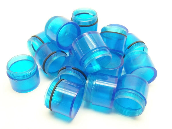 15/16" Inch OD Blue Panel Indicator Light Cover 7/18" Thread Dia Lot of 19 - Maverick Industrial Sales