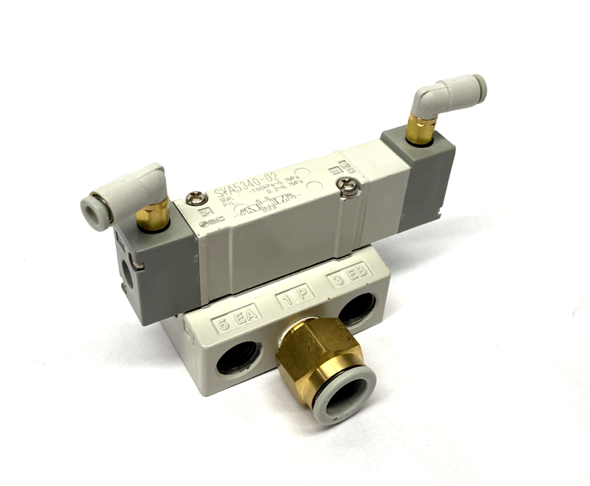 SMC SYA5340-02 Air Pilot Valve & Base 1/4" NPT - Maverick Industrial Sales