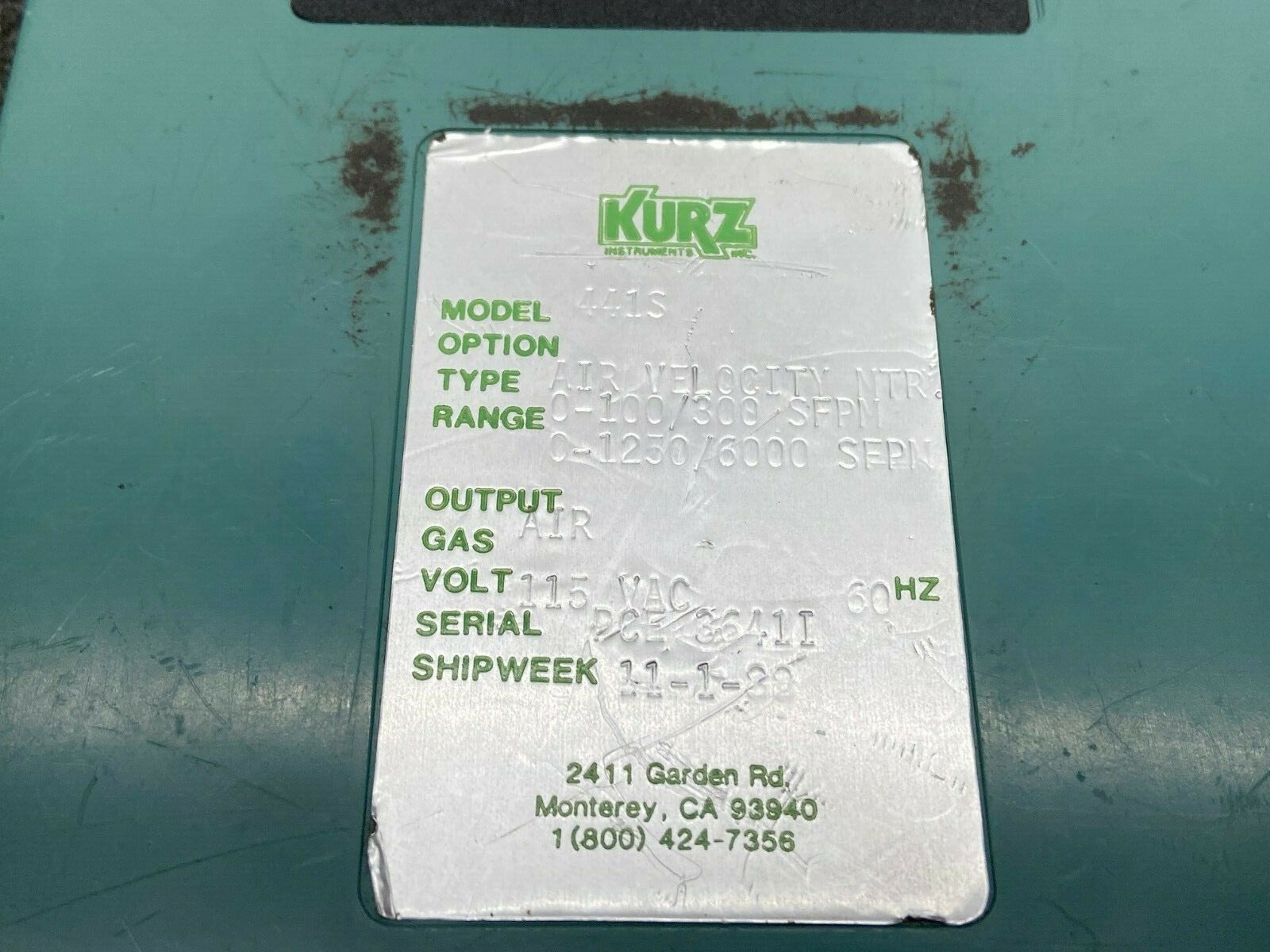 Kurz 441S Air Velocity Meter 6000 FPM Max 115VAC - Maverick Industrial Sales