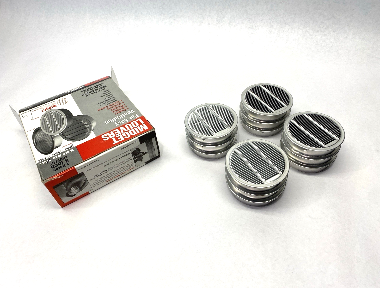 N/A | Midget Louver RLS Mill Aluminum Louver 3" BOX OF 12 - New – Open box - Maverick Industrial Sales