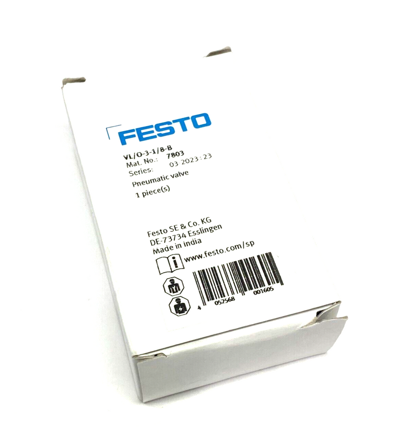 Festo VL/O-3-1/8-B Pneumatic Valve 3/2-Way Monostable 1/8" Ports 7803 - Maverick Industrial Sales