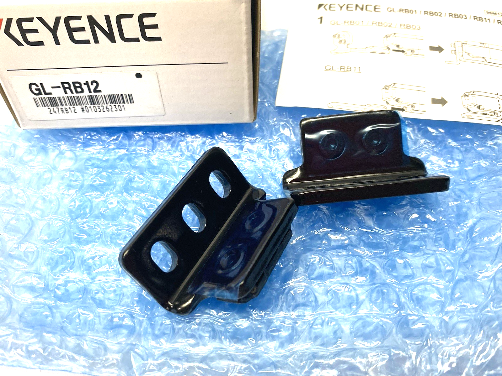 Keyence GL-RB12 L-Shape Mounting Brackets for Light Curtains SET OF 2 - Maverick Industrial Sales