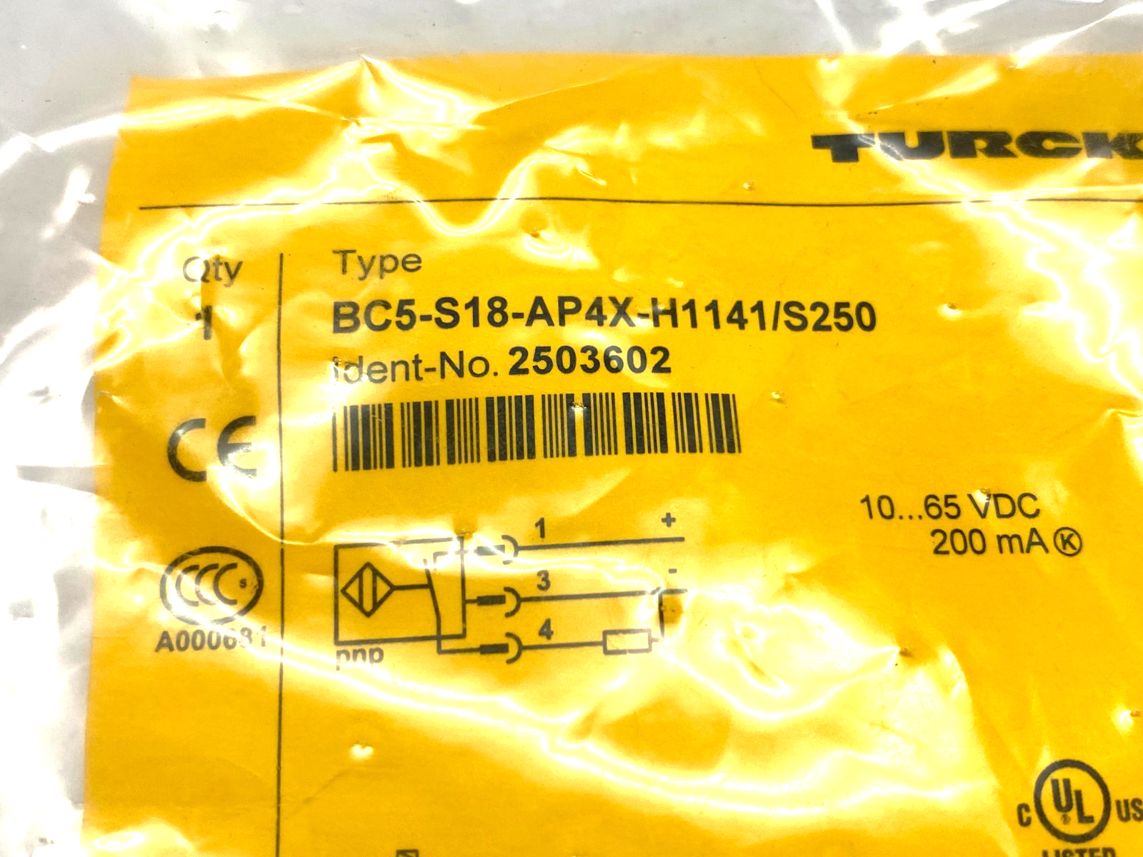 Turck BC5-S18-AP4X-H1141/S250 Capacitive Proximity Sensor PNP Out 2503602 - Maverick Industrial Sales