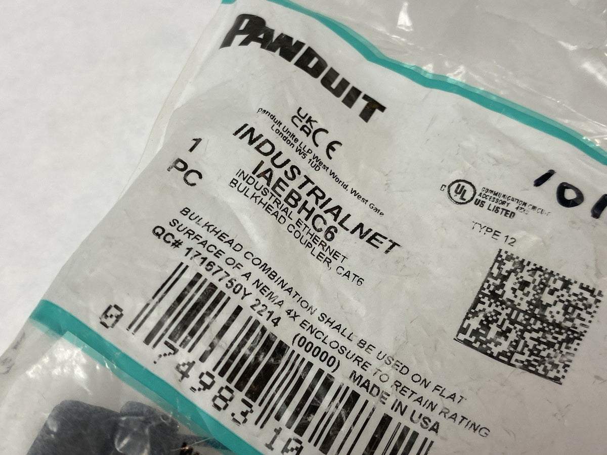 Panduit IAEBHC6 IndustrialNet™ Bulkhead RJ45 Coupler with Protective Cap - Maverick Industrial Sales