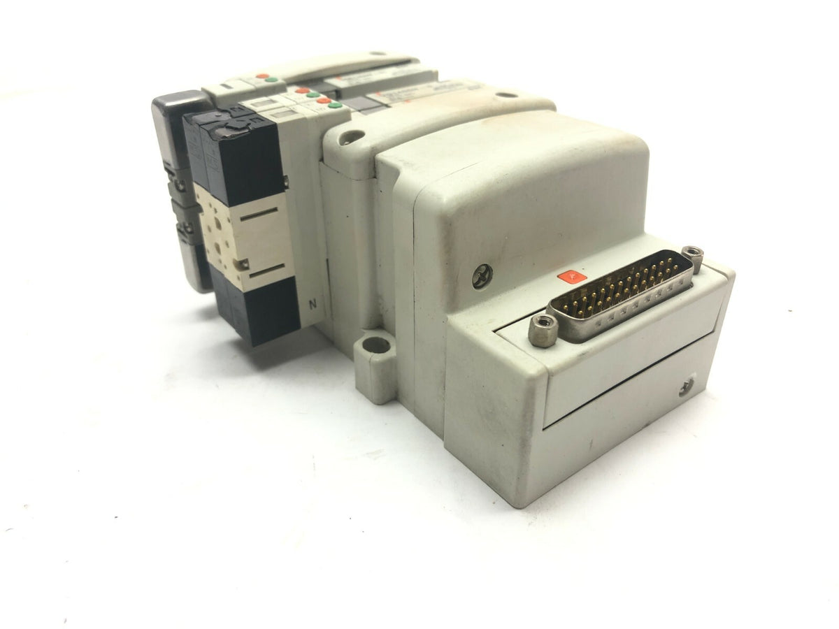 VV5QC11-04C4FD0 | SMC Manifold Base w/ Solenoids 2) VQ1400N 1)VQC1400N 1000 Series - Used - Maverick Industrial Sales