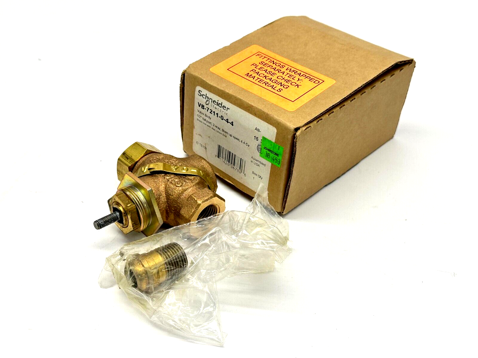 Schneider Electric VB-7211-0-4-4 Valve Body 1/2" Full Port 2-Way 4.4Cv - Maverick Industrial Sales