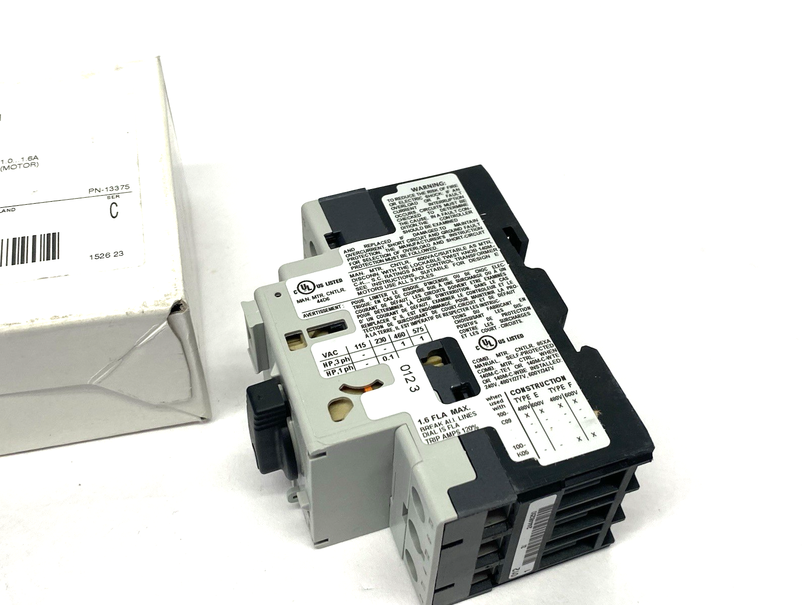 Allen Bradley 140M-C2E-B16 Ser. C Motor Protection Circuit Breaker 1.0 to 1.6A - Maverick Industrial Sales