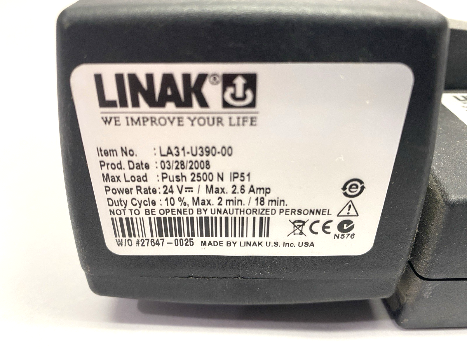 Linak LA31-U390-00 Electric Linear Actuator w/ CB07-U003-00 Control Box - Maverick Industrial Sales