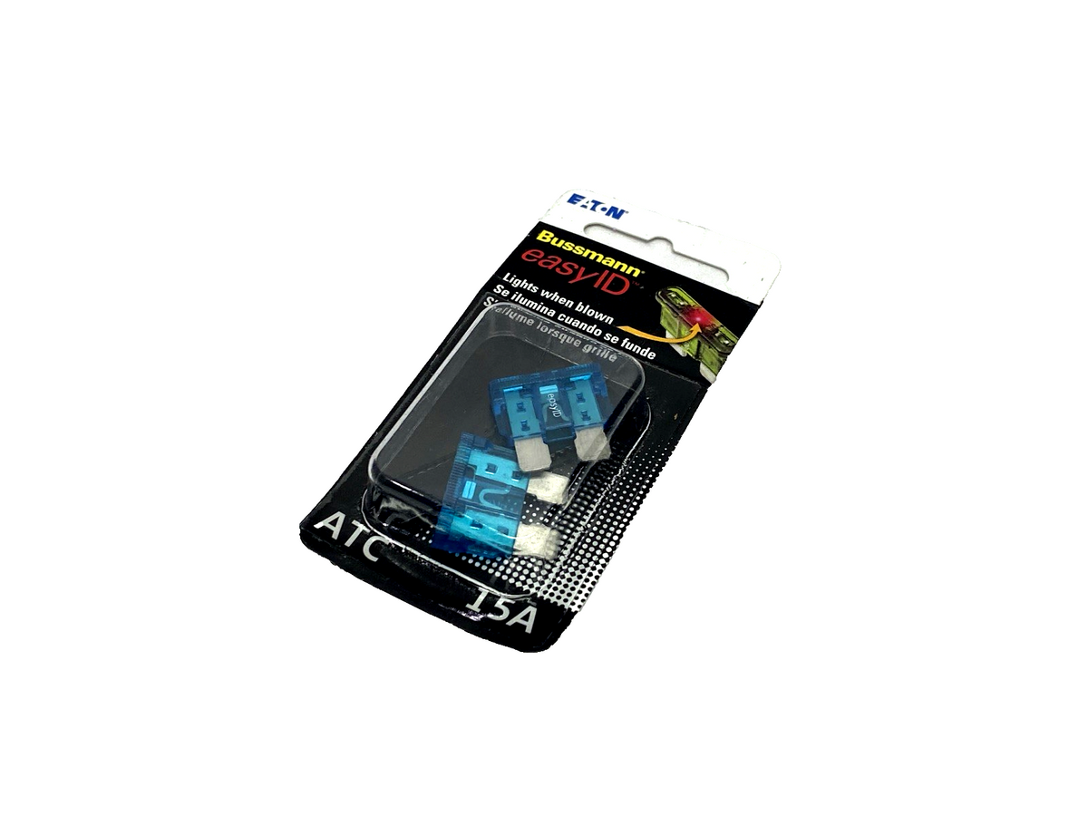 Eaton BP/ATC-15ID easyID Illuminating Blade Fuse 15A 2-PK, LOT OF 6, 12 TOTAL - Maverick Industrial Sales