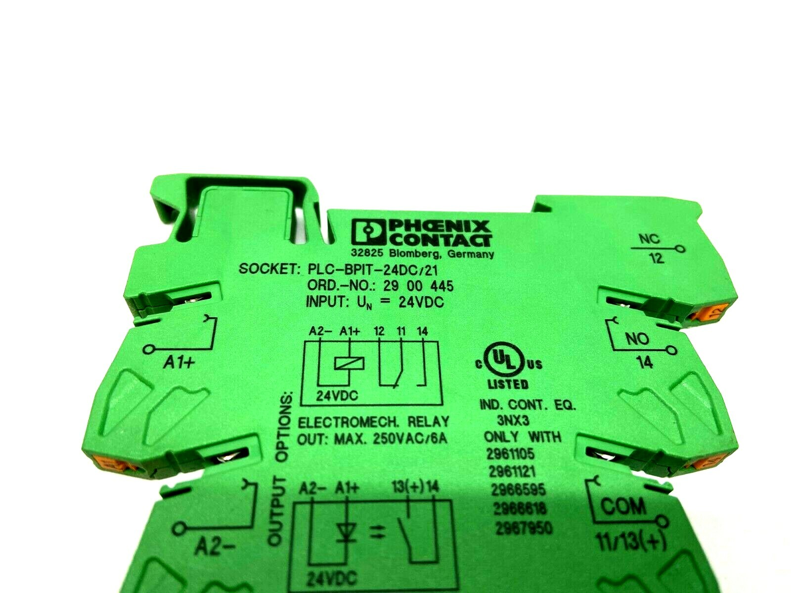 Phoenix Contact PLC-BPIT-24DC/21 Socket w/ 29 66 618 Relay - Maverick Industrial Sales
