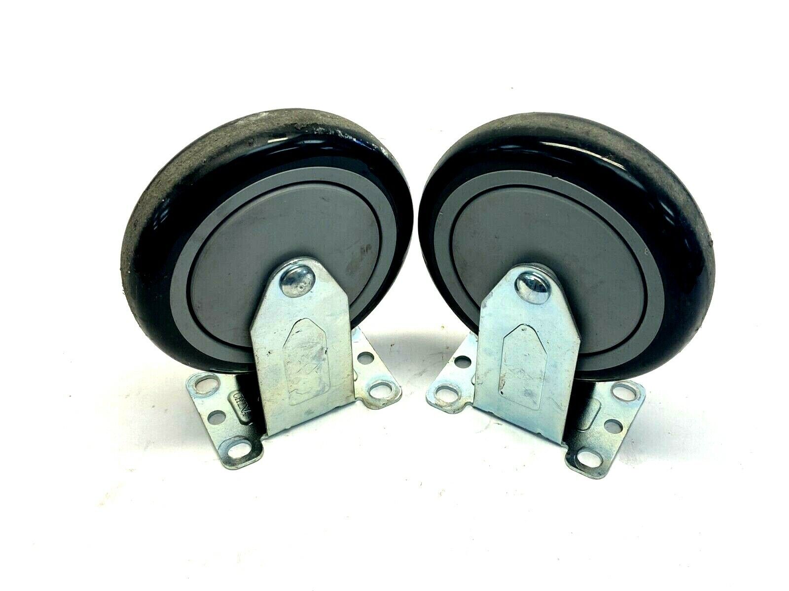 Durable Plate Mount Rigid Casters Poly Pro A 5" Dia x 1-1/4" W LOT OF 2 - Maverick Industrial Sales