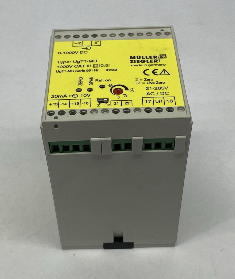 UgTT-MU | Müller + Ziegler Measuring Transducer, Direct, up to 1000 V (CAT III) - Used - Maverick Industrial Sales