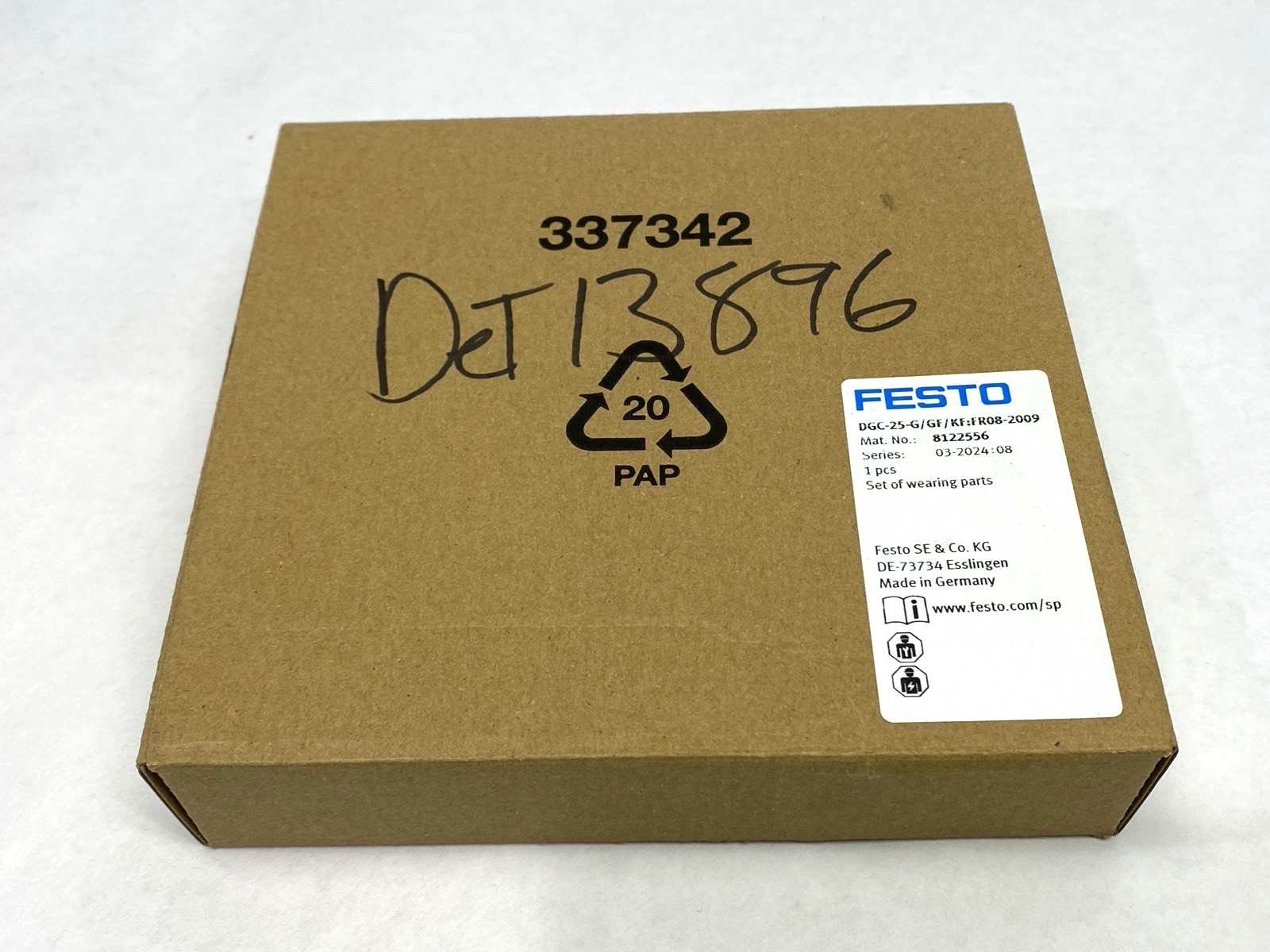 Festo DGC-25-G/GF/KF:R08-2009 Set of Wearing Parts 8122556 - Maverick Industrial Sales