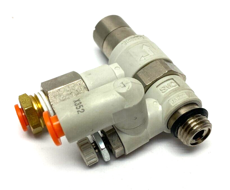 SMC ASP430F-U02-07-X352 Speed Control w/ Check Valve, 1/4" Tube to 1/4" G Thread - Maverick Industrial Sales