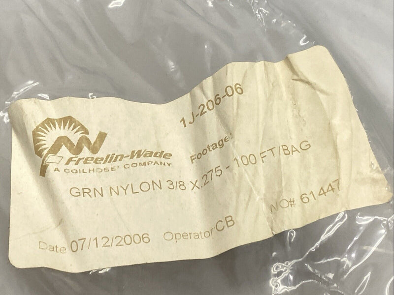 Freelin Wade 1J-206-06 Nylon Tubing Green 3/8" 100ft - Maverick Industrial Sales