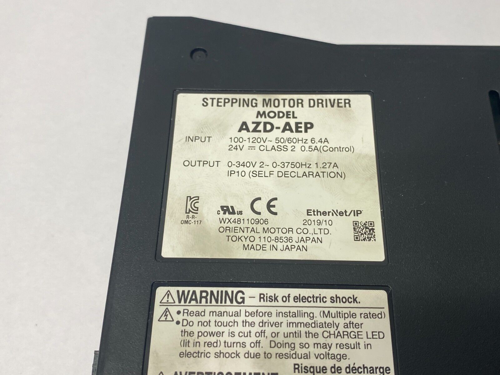 Oriental Motor AZD-AEP Ethernet/IP Stepping Motor Driver 100-120V - Maverick Industrial Sales