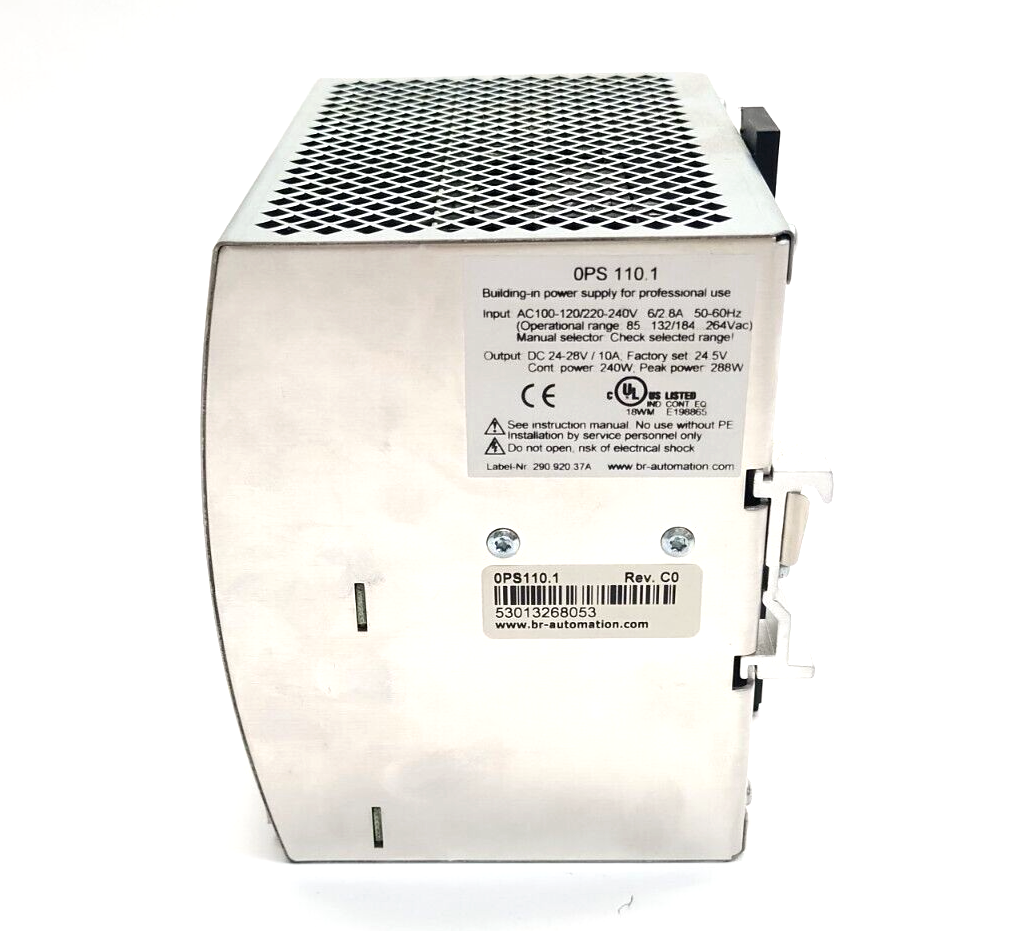 B&R Automation 0PS110.1 Rev. C0 Power Supply 115/230VAC 24VDC 1PH 10A PS 110 - Maverick Industrial Sales