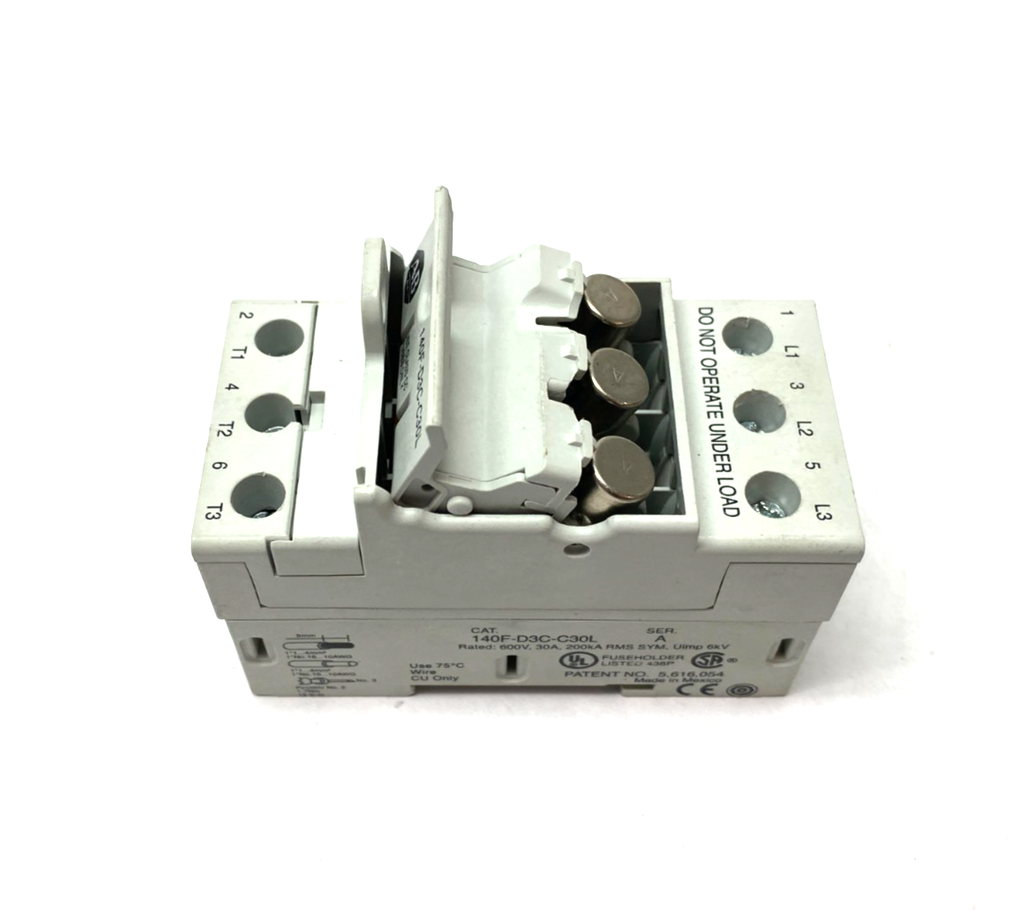 Allen Bradley 140F-D3C-C30L Ser. A Fuse Holder 600V 30A 3-Pole - Maverick Industrial Sales