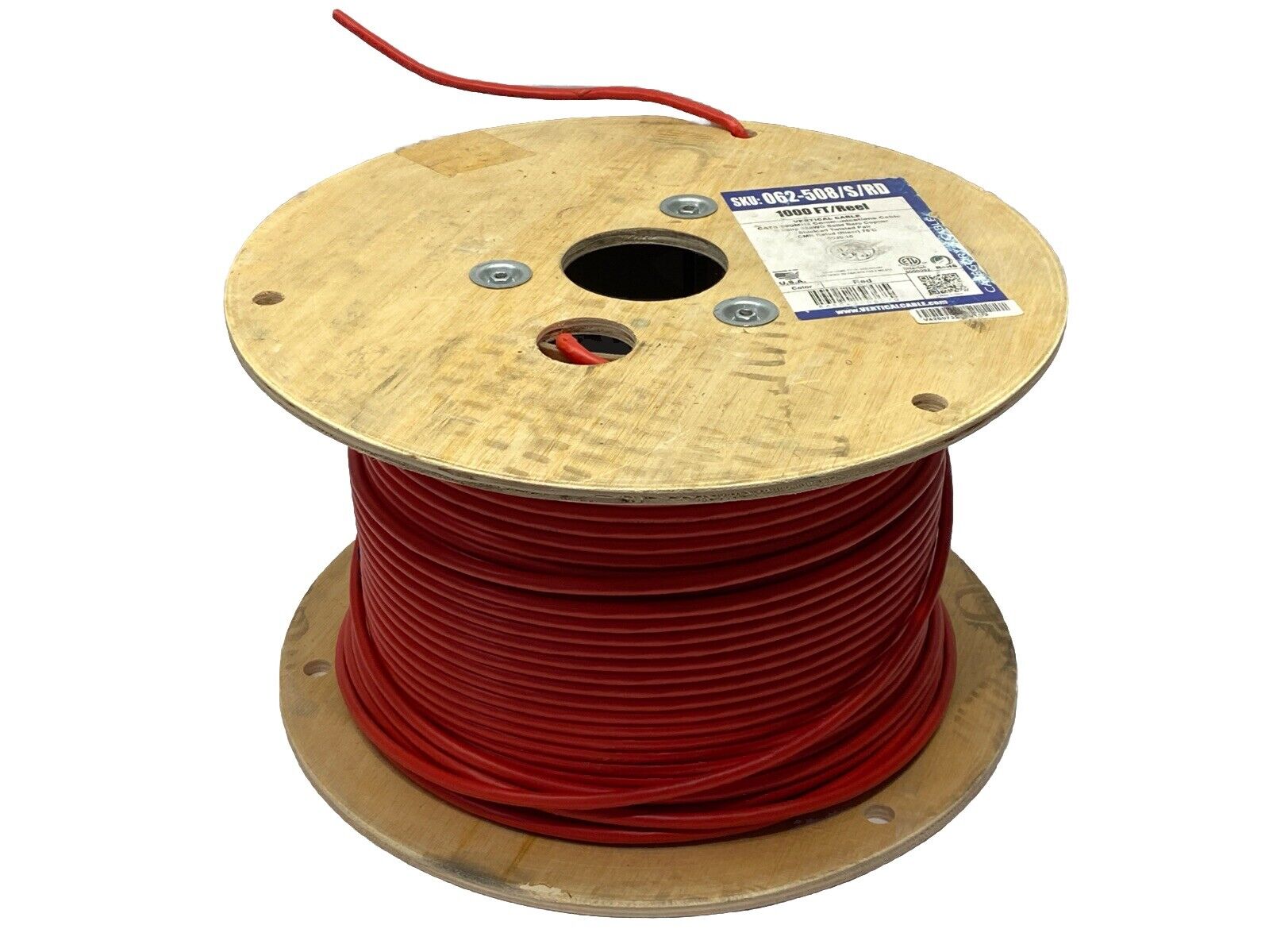 Vertical Cable 062-508/S/RD Ethernet Cable Cat6 F/UTP Red 23AWG 700FT Spool - Maverick Industrial Sales
