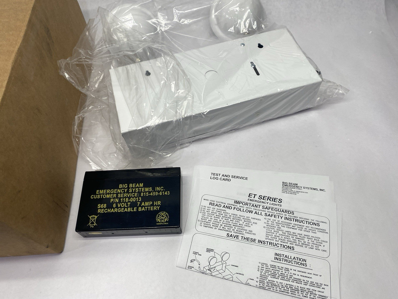 Uline H-7261 Steel LED Emergency Light, White, w/ Battery - Maverick Industrial Sales