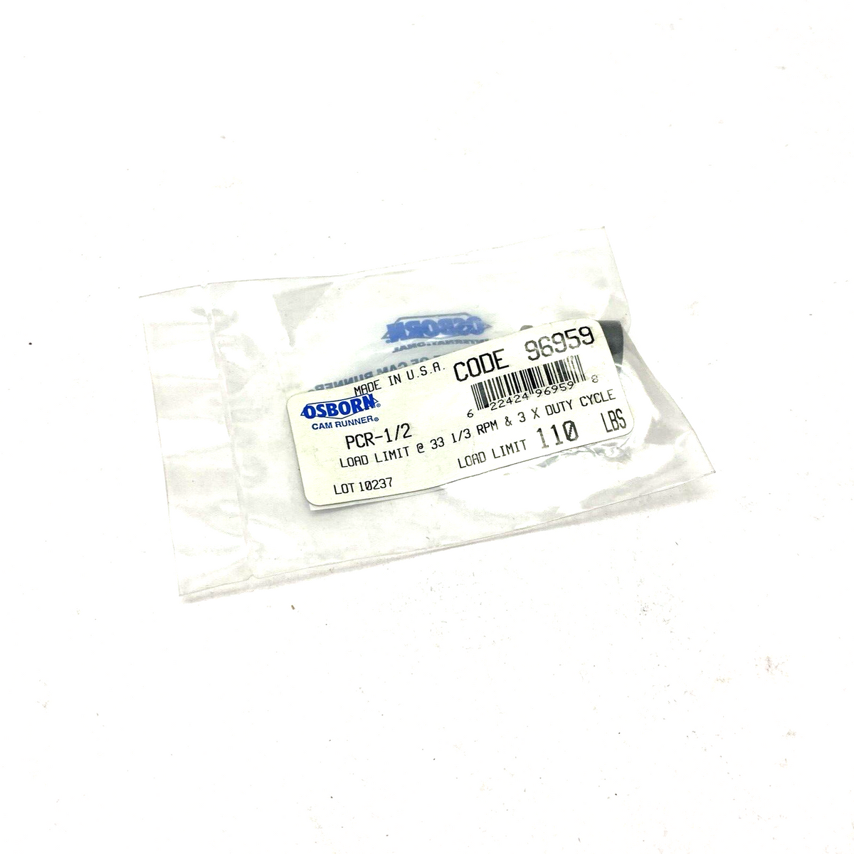 PCR-1/2, 96959 | Osborn PCR-1/2 Load Runner Cam Bearing Limit 110lbs 33-1/3 RPM & 3X Duty Cycle - New – Open box - Maverick Industrial Sales