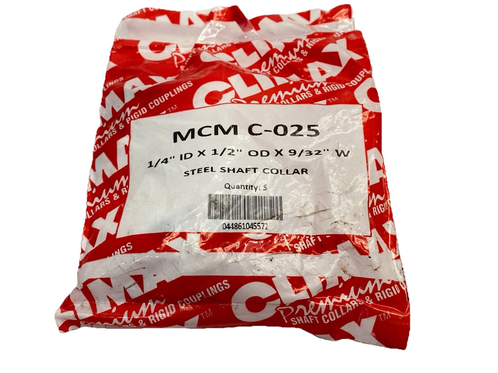 MCM C-025 | Climax Steel Shaft Collar 1/4" ID x 1/2" OD x 9/32" W LOT OF 5 - New - Maverick Industrial Sales