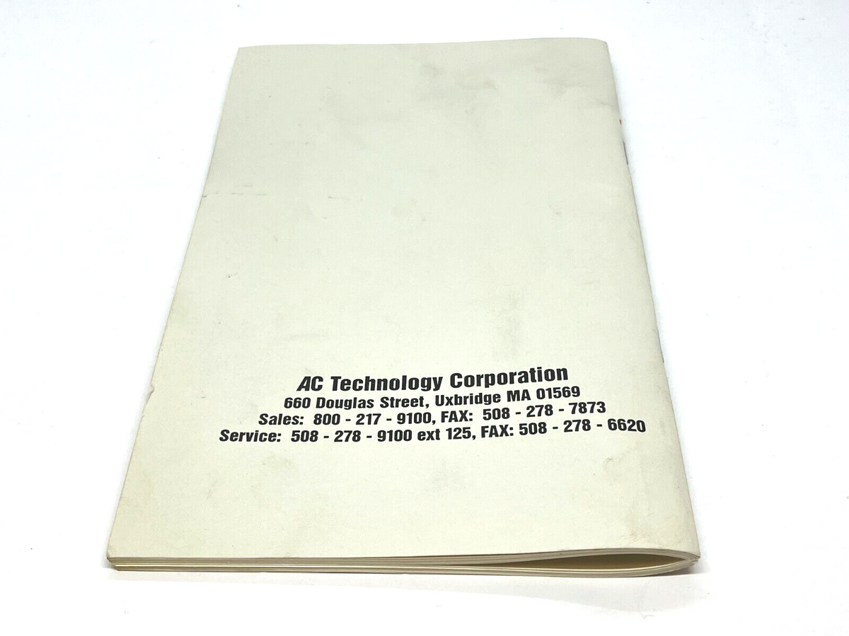 | AC Tech MC1000 Series Installation And Operation Manual - Like New - Maverick Industrial Sales