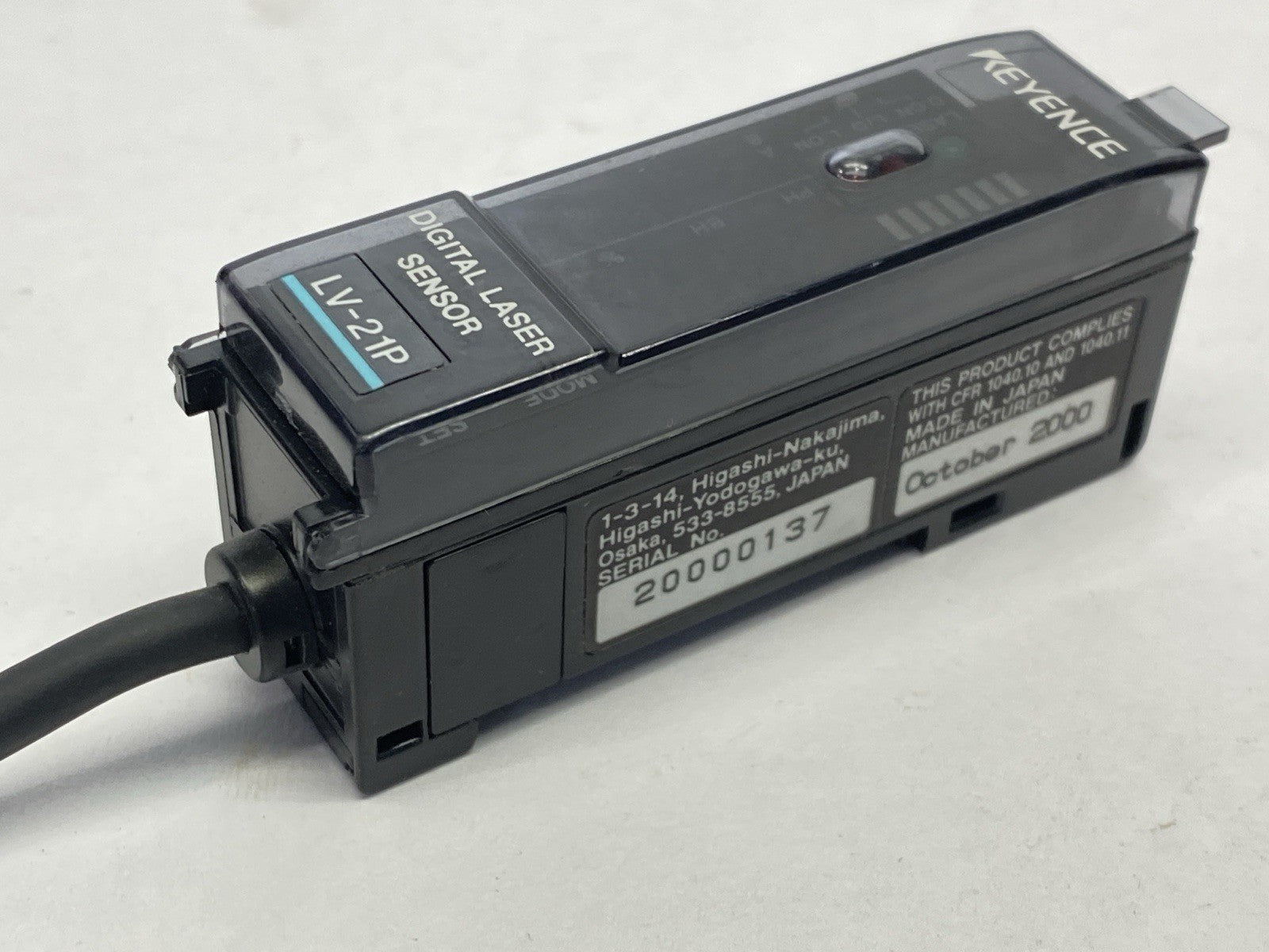 Keyence LV-21P Digital Laser Sensor Amplifier Main Unit PNP - Maverick Industrial Sales