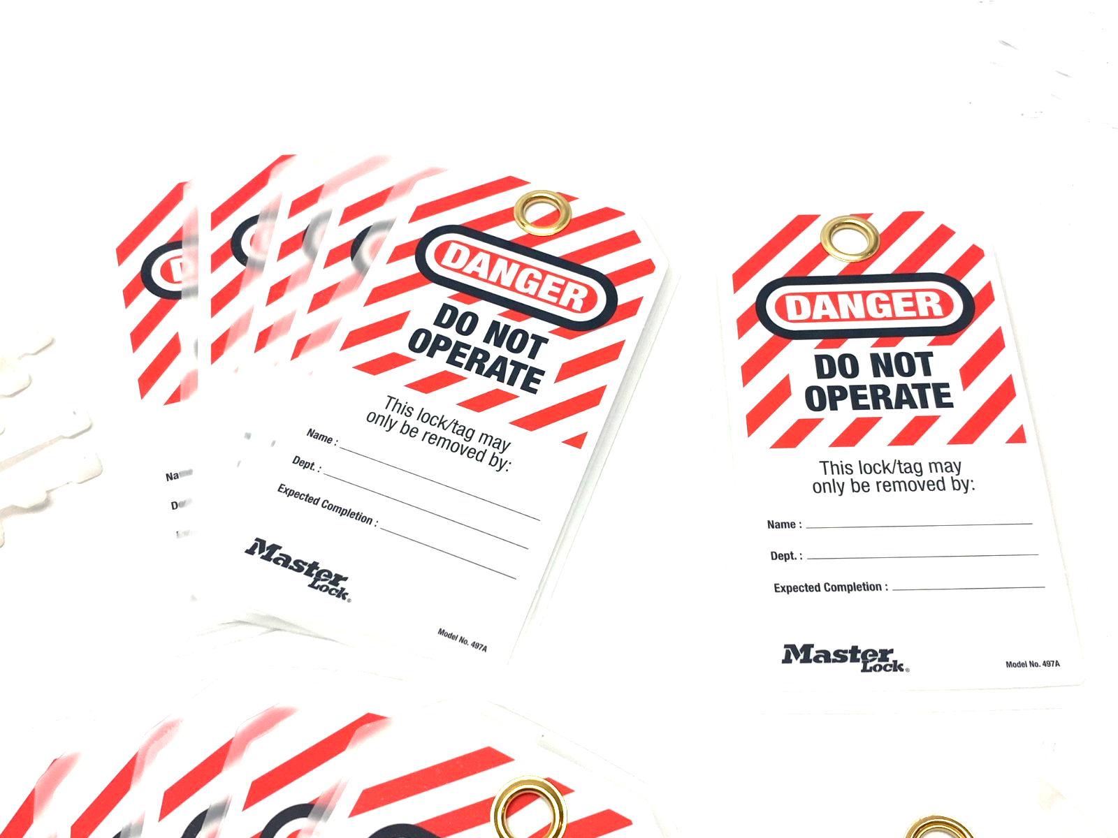 Master Lock 497A Safety Lockout Tags Do Not Operate, English, PACK OF 12 - Maverick Industrial Sales
