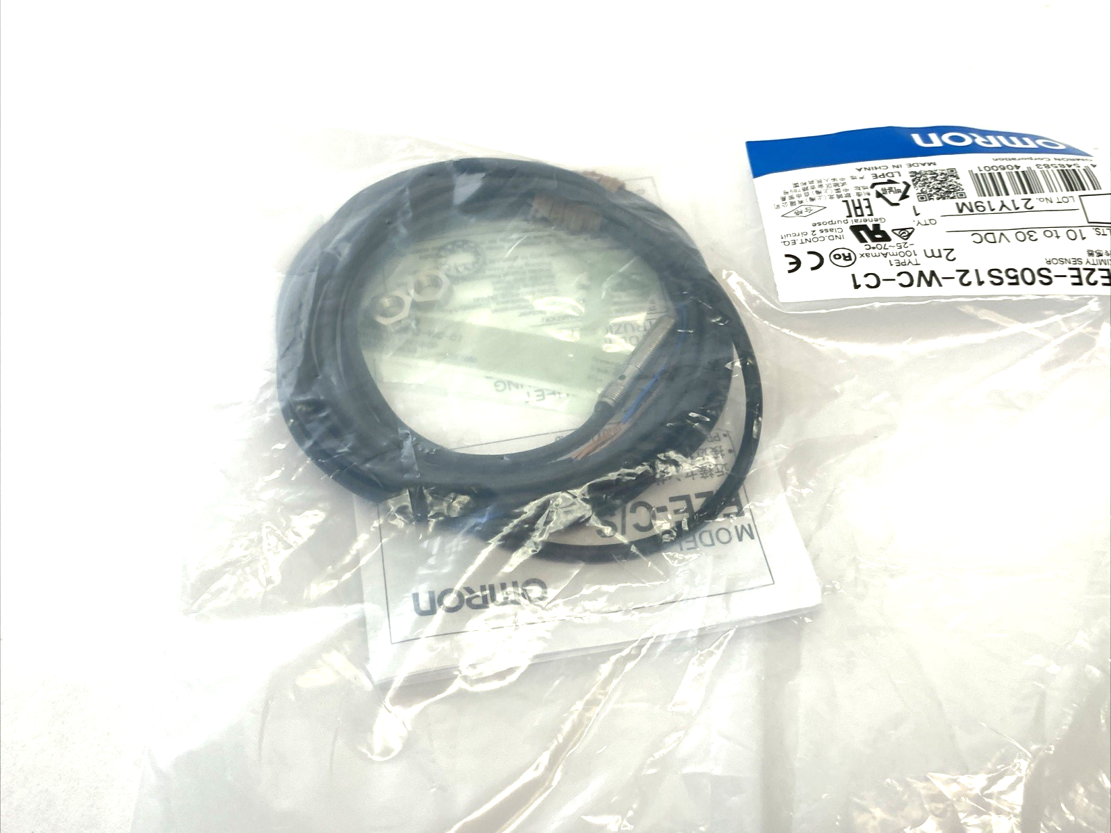 Omron E2E-S05S12-WC-C1 2M Small-Diameter Proximity Sensor, Cylinder type - Maverick Industrial Sales