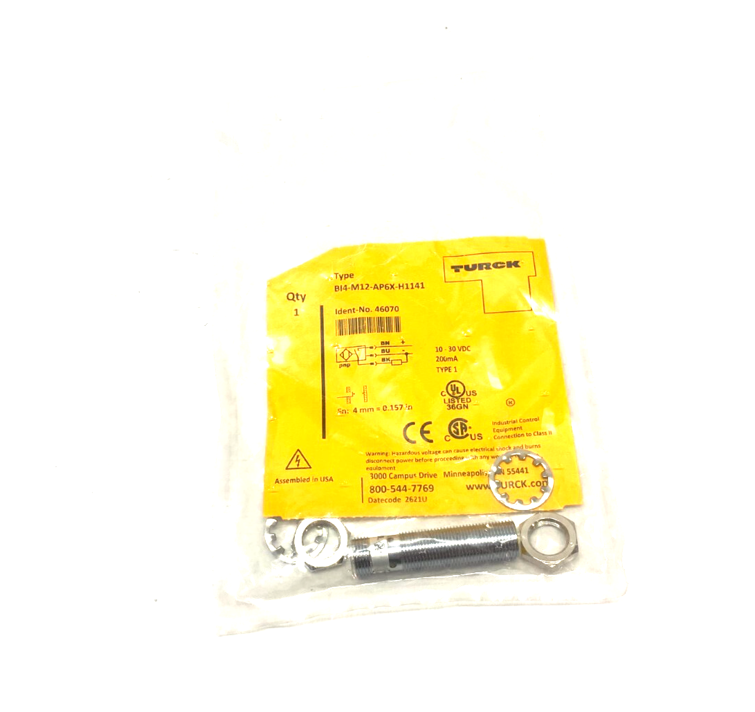 Turck BI4-M12-AP6X-H1141 Inductive Proximity Sensor, 10-30VDC, 46070 - Maverick Industrial Sales