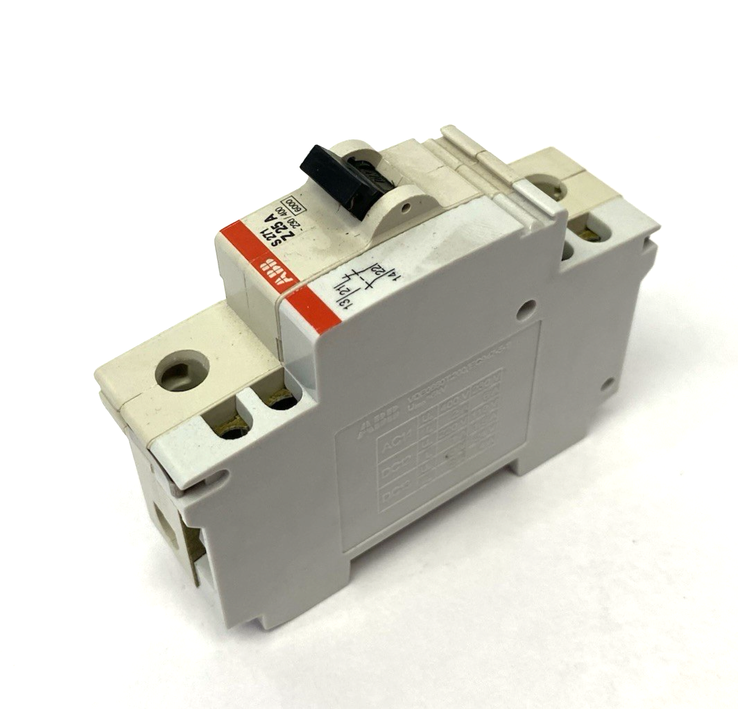 S271 Z 25 A | ABB Miniature Circuit Breaker 1-Pole DIN Rail w/ Auxiliary Contact - Used - Maverick Industrial Sales