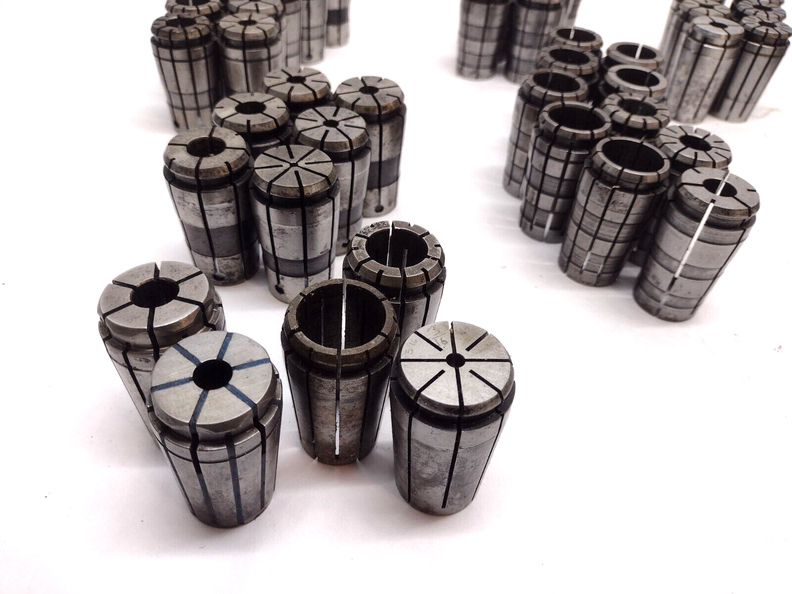 69 Pieces | Assorted CNC Spring Collets LOT OF 69 - Used - Maverick Industrial Sales