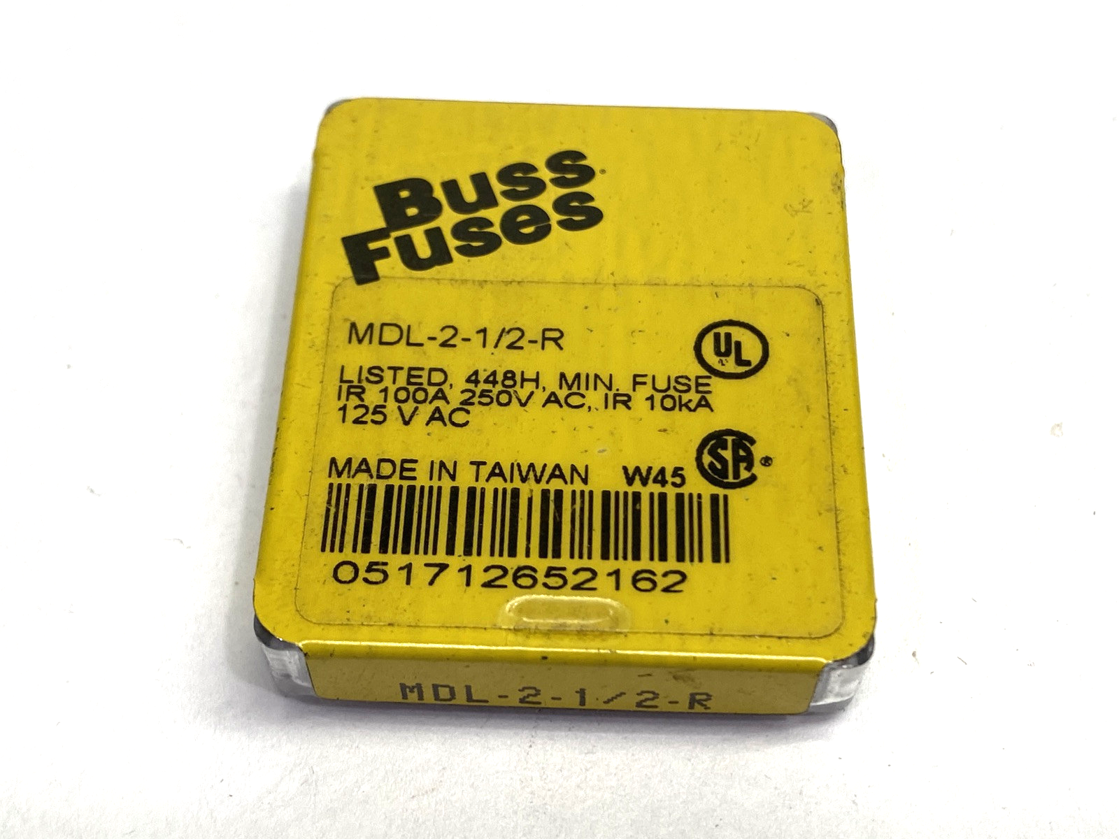 Cooper Bussmann MDL-2-1/2-R Miniature Fuse 2.5A 250VAC PACKAGE OF 5 - Maverick Industrial Sales