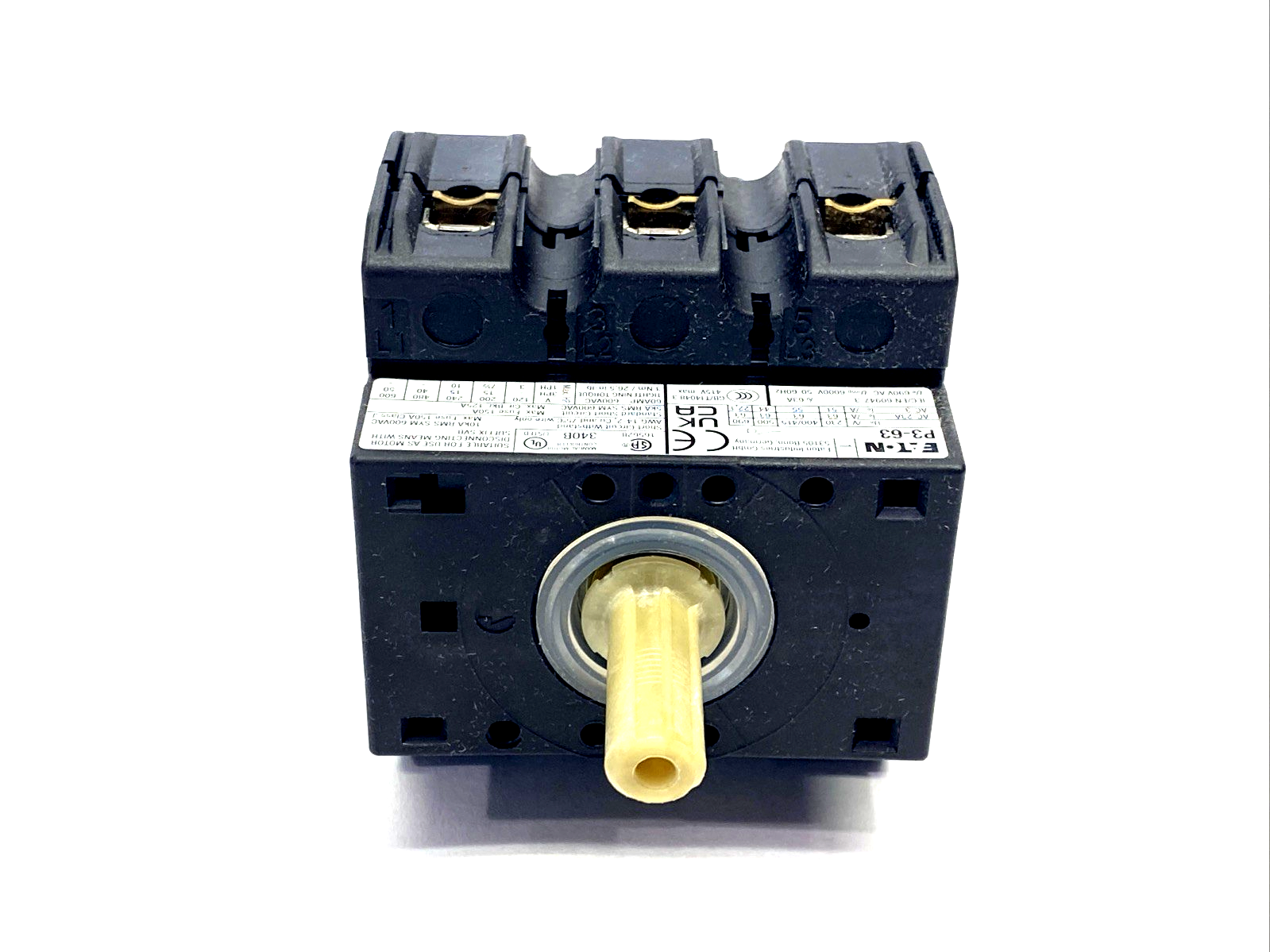 Eaton P3-63/EA/SVB-SW Rotary Disconnect Circuit Interruptor, Flush, Black, 63A - Maverick Industrial Sales