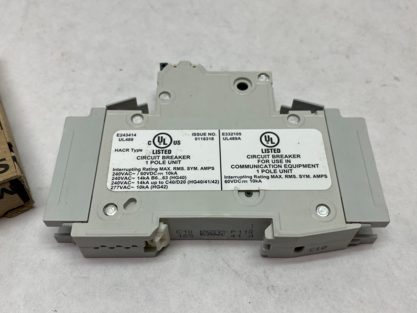 Siemens 5SJ4110-7HG41 Miniature Circuit Breaker 10A 1-Pole C-Char. - Maverick Industrial Sales