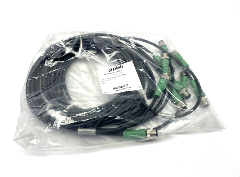 Piab 01.18.322 Cable, M12 4-Pin Female To M12 4-Pin Male 2m 0118322 5-PACK - Maverick Industrial Sales