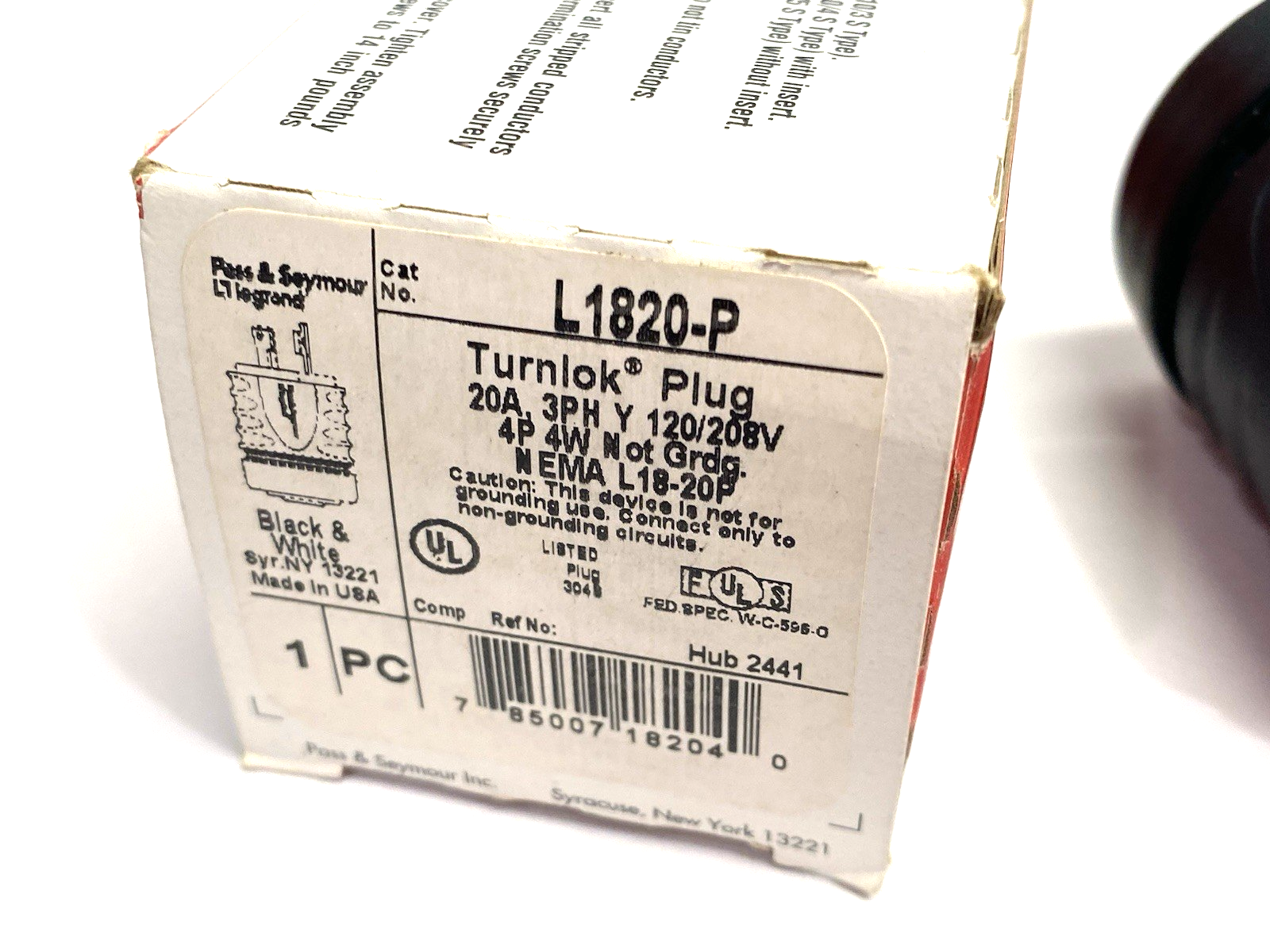 L1820-P | Pass & Seymour Legrand Turnlok Plug 20A 3PH 120/208V 4P 4W - New Other - Maverick Industrial Sales