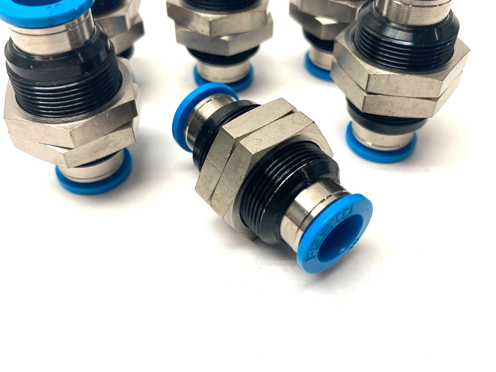 Festo QSS-10 Push-In Bulkhead Connector 10mm Tube 153160 LOT OF 6 - Maverick Industrial Sales