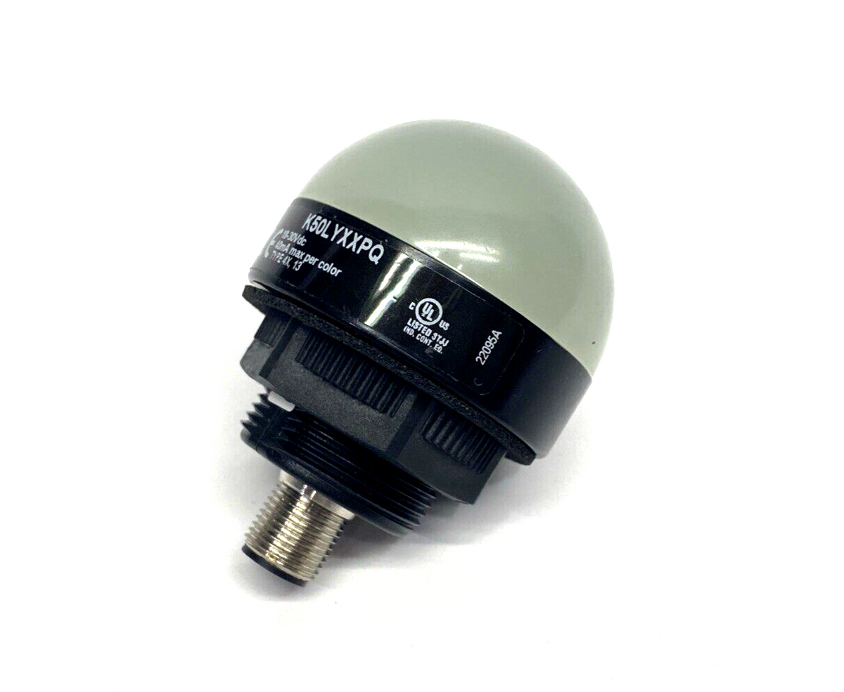 K50LYXXPQ, 78075 | Banner K50LYXXPQ 50mm General Purpose LED Indicator, Yellow, M12, 78075 - Maverick Industrial Sales