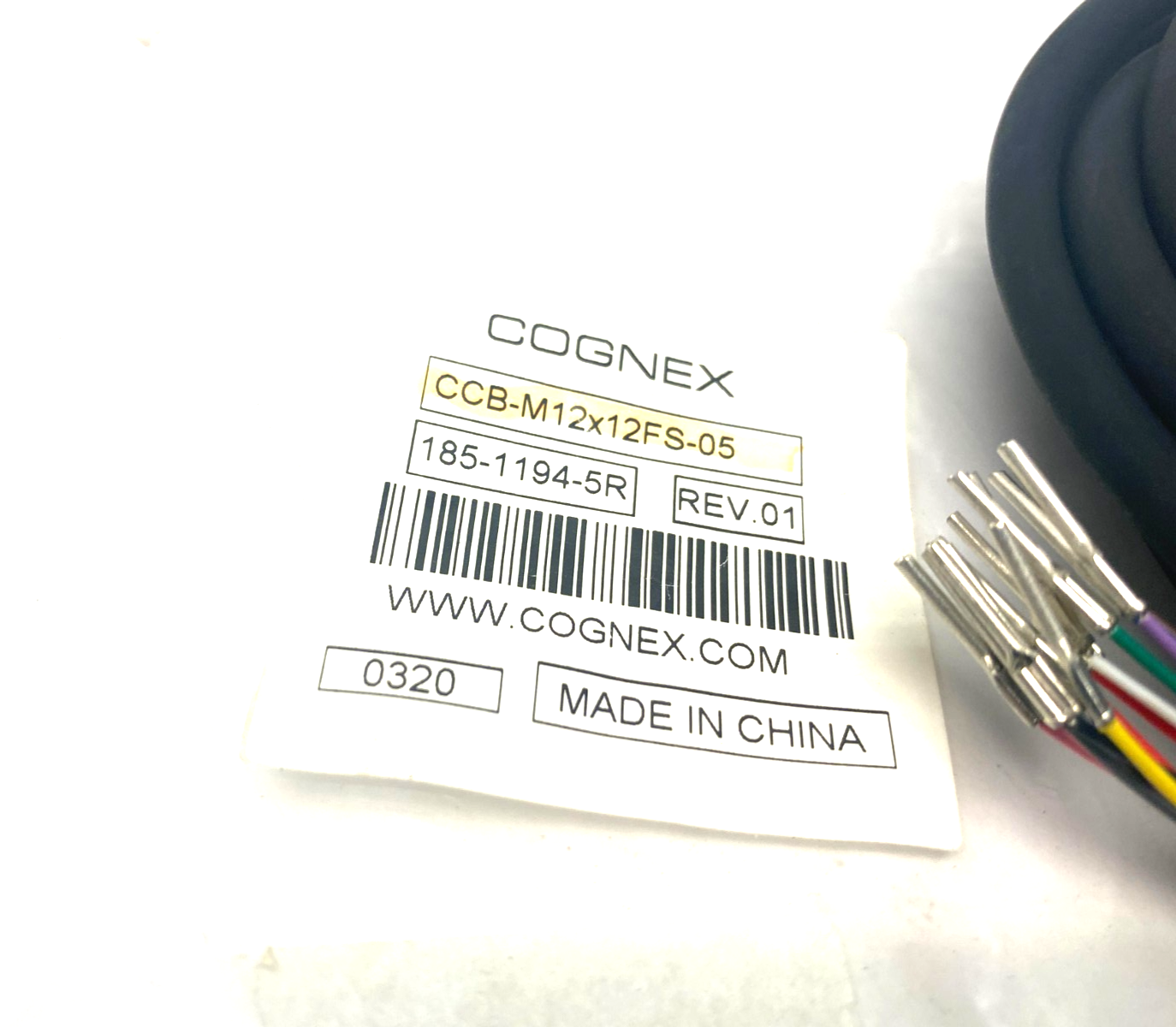 Cognex CCB-M12x12FS-05 Single Ended Breakout Cable 5m 185-1194-5R - Maverick Industrial Sales