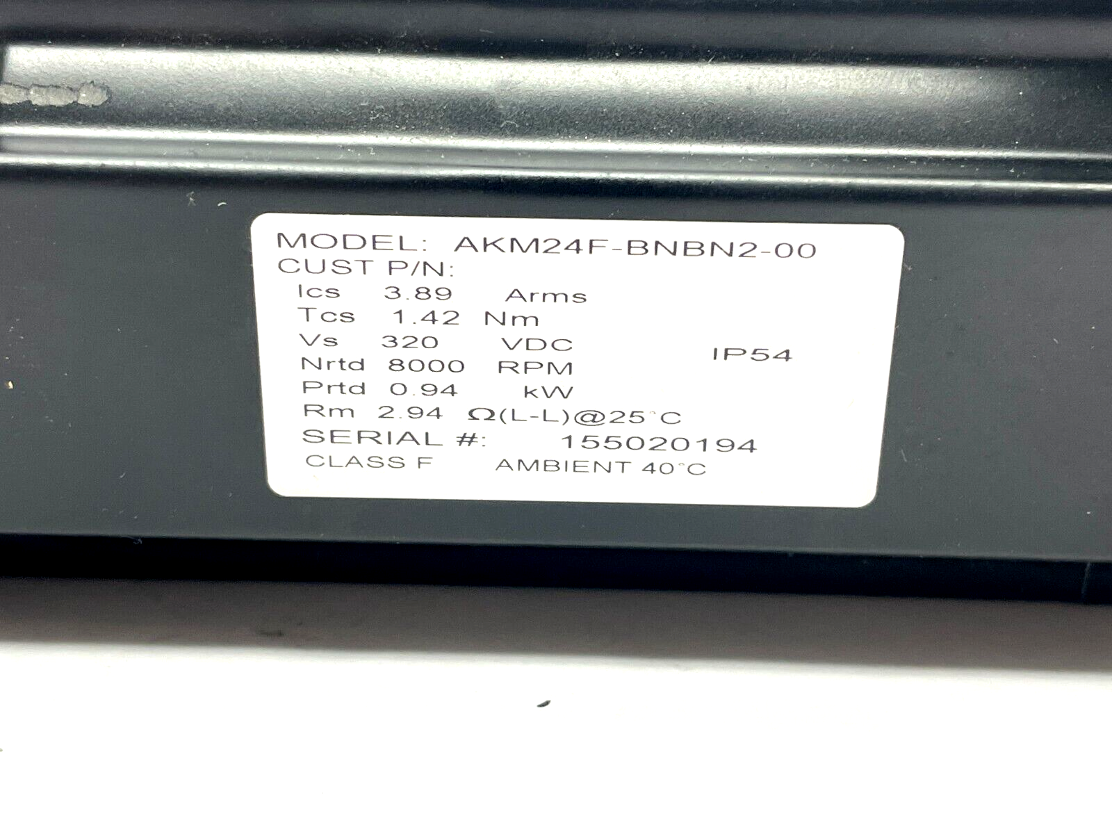 Kollmorgen AKM24F-BNBN2-00 Servo Motor 3-Phase 320VDC 6000RPM - Maverick Industrial Sales