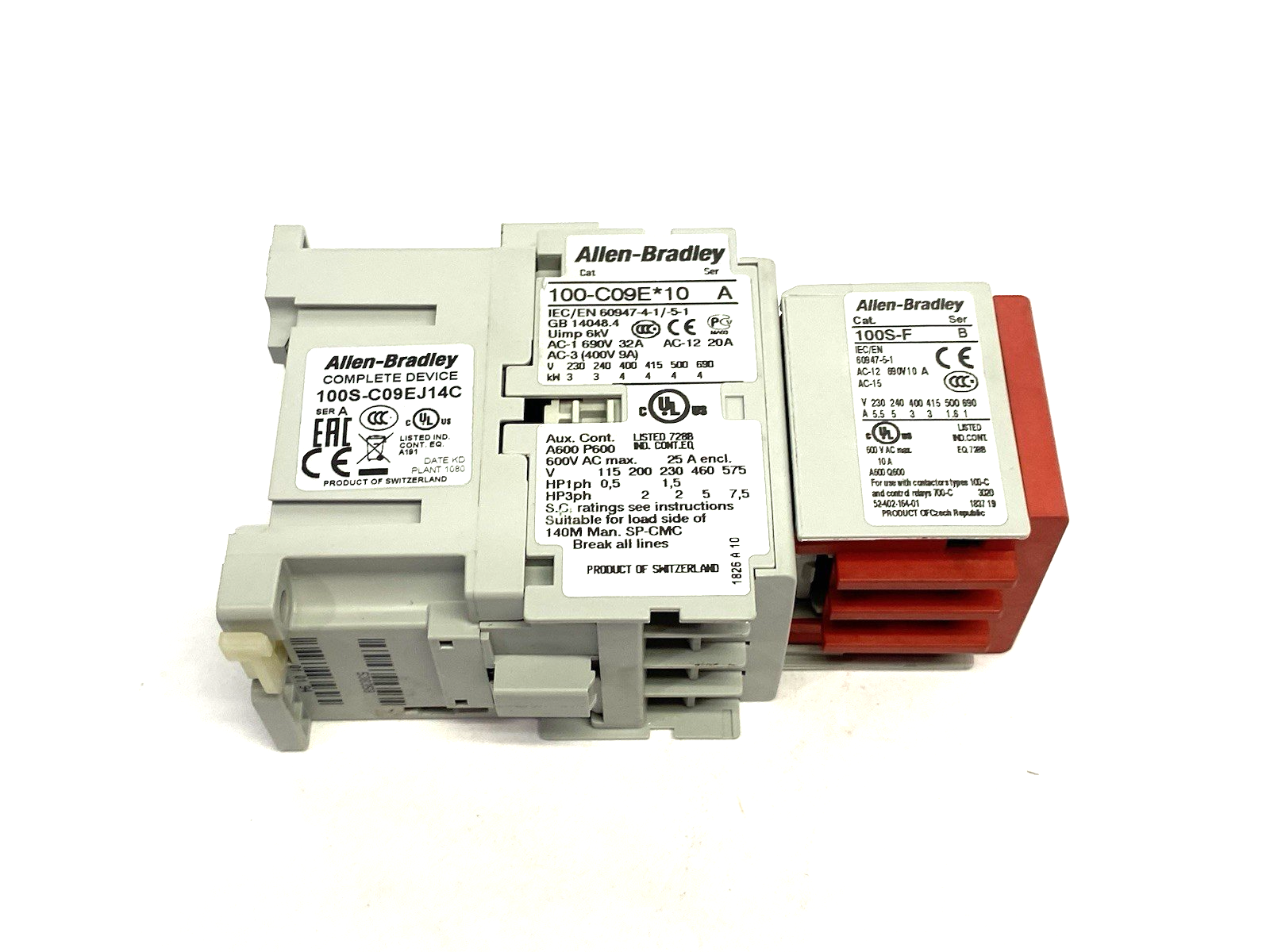 Allen Bradley 100S-C09EJ14C Ser. A Safety Contactor, 3 N.O. Main, 1 N.O. 4 N.C. - Maverick Industrial Sales