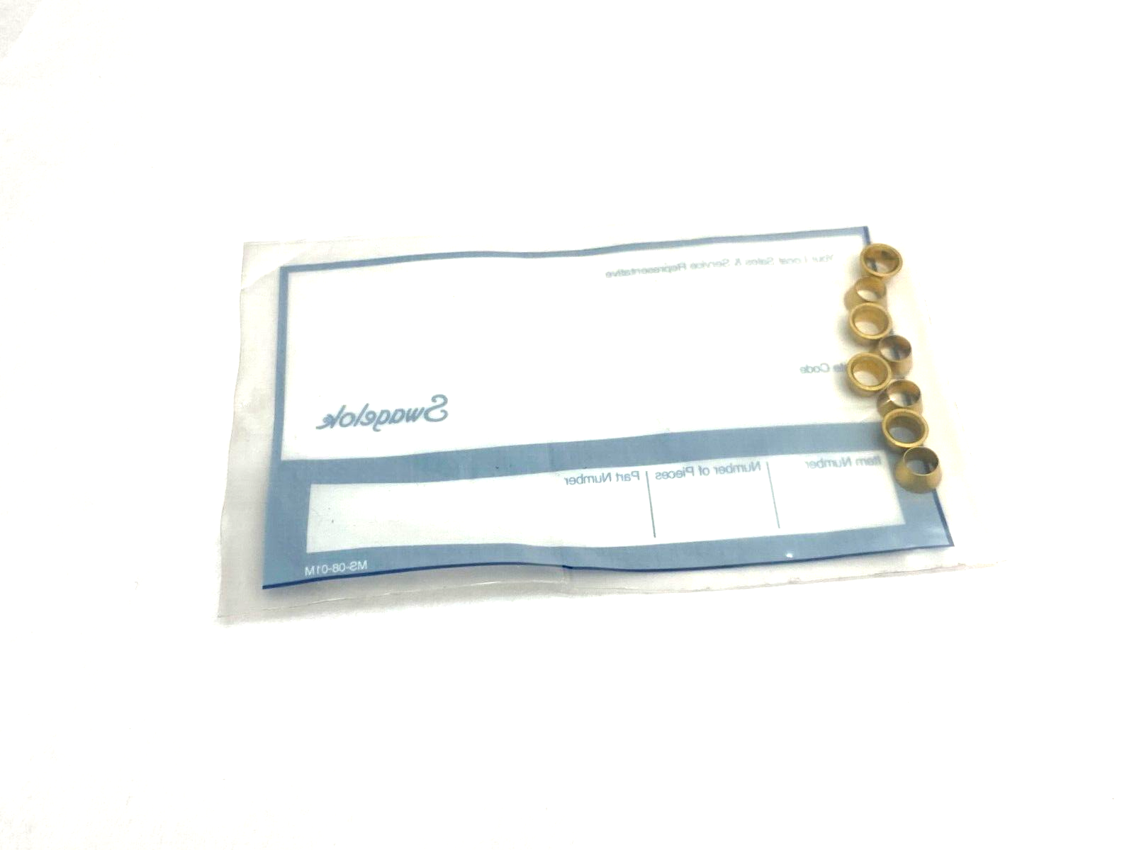 Swagelok B-403-1 Brass Front Ferrule for 1/4" Tube PKG OF 8 - Maverick Industrial Sales