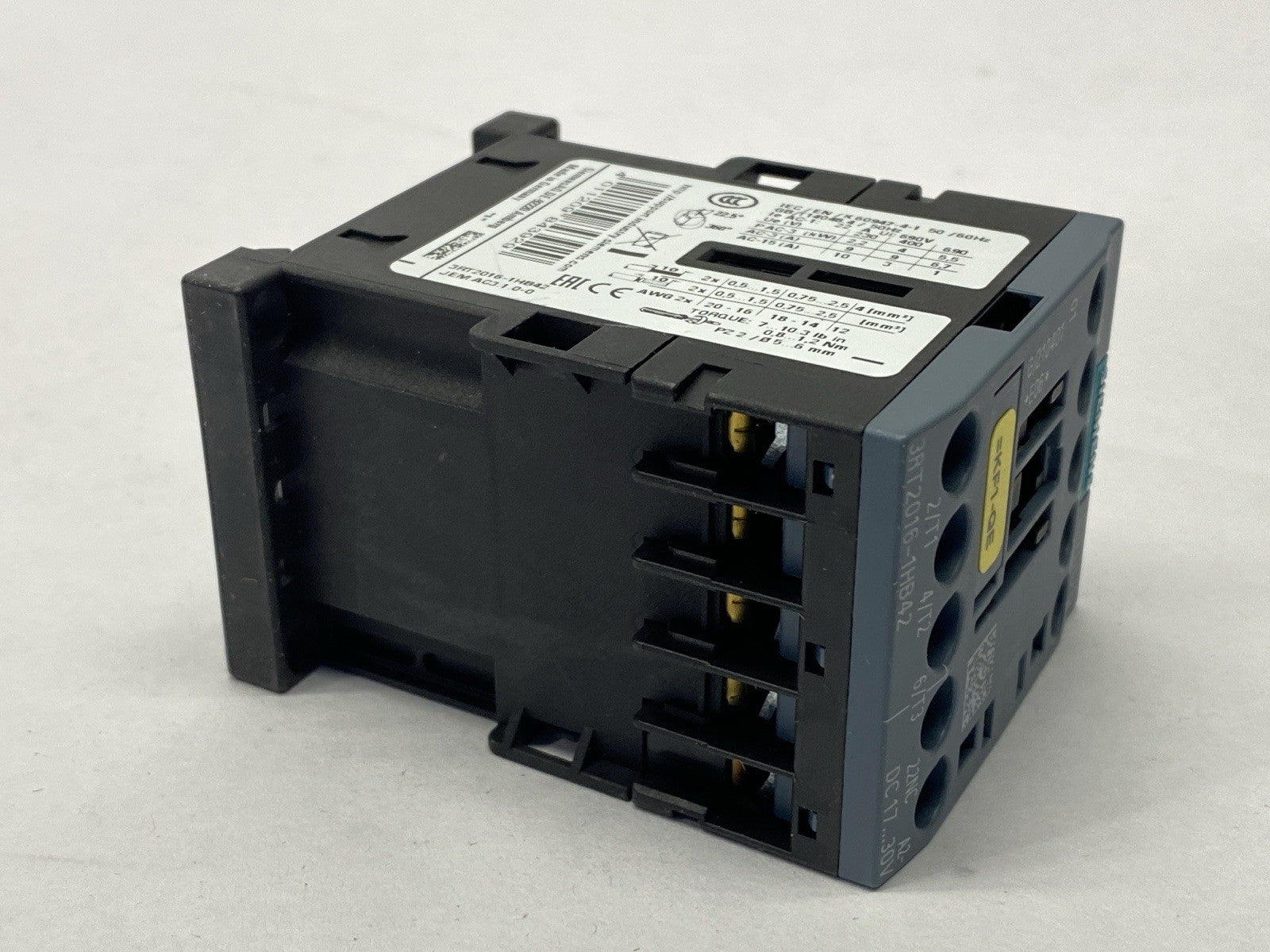 Siemens 3RT2016-1HB42 Power Contactor 3-Pole 9A 4kW 400V 24VDC - Maverick Industrial Sales